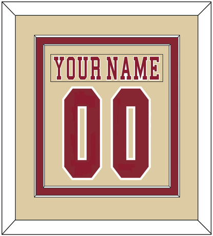 Boston College Nameplate & Number (Back) Combined - Alternate Gold - Signature Tier 2