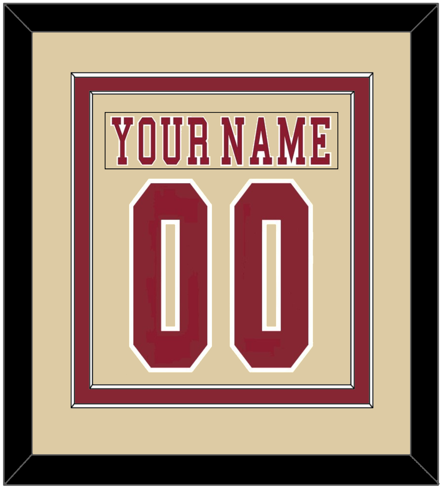 Boston College Nameplate & Number (Back) Combined - Alternate Gold - Signature Tier 2