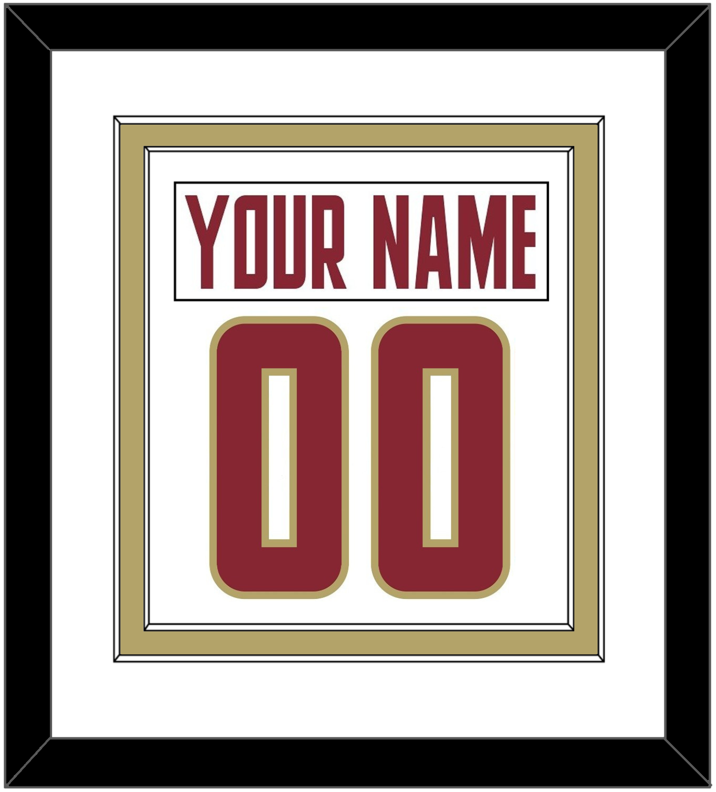 Boston College Nameplate & Number (Back) Combined - Home White (2011-2015) - Signature Tier 1