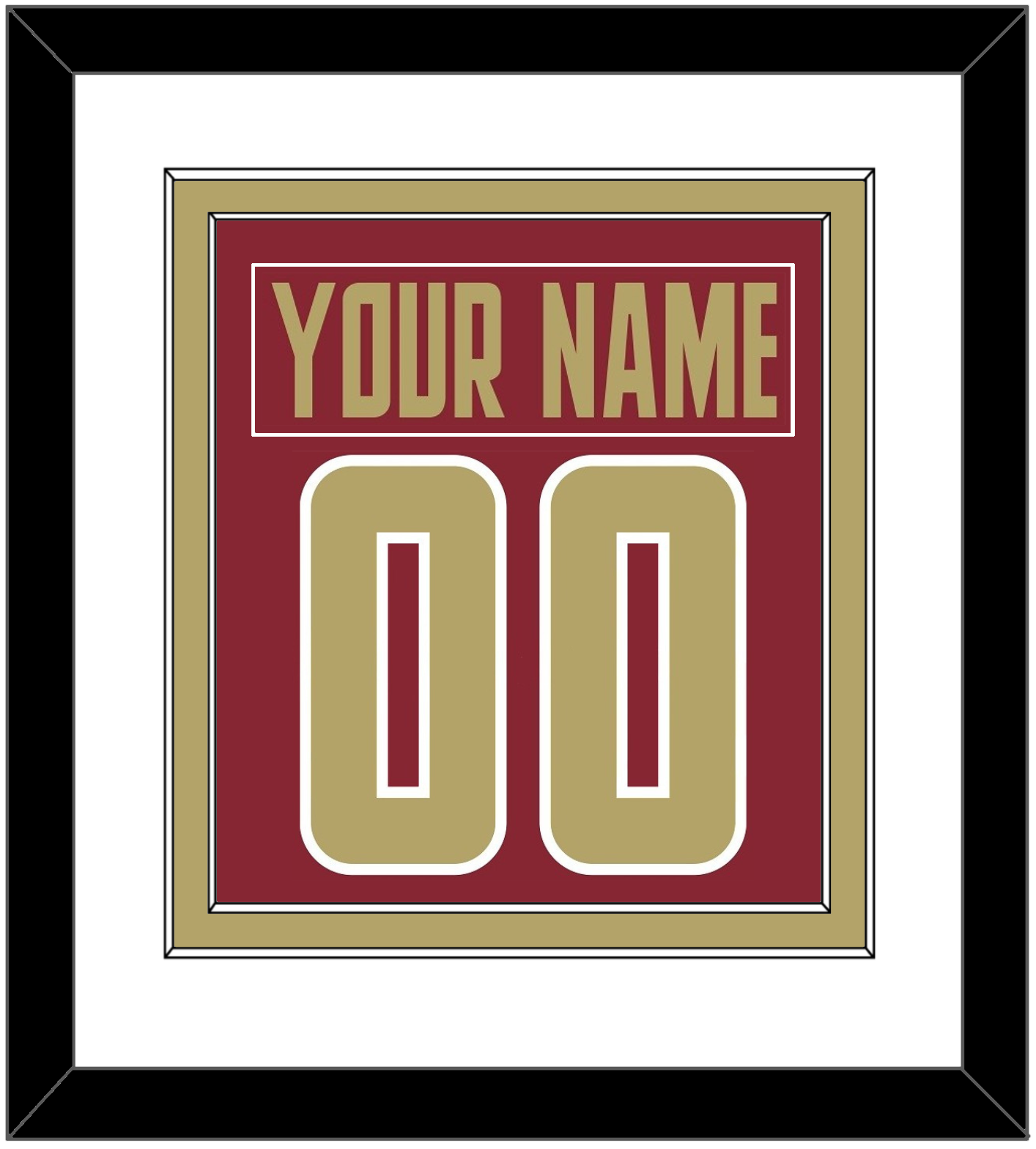 Boston College Nameplate & Number (Back) Combined - Road Maroon (2011-2015) - Signature Tier 1
