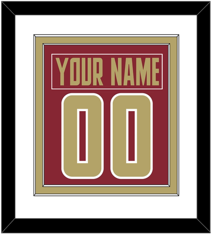 Boston College Nameplate & Number (Back) Combined - Road Maroon (2011-2015) - Signature Tier 1