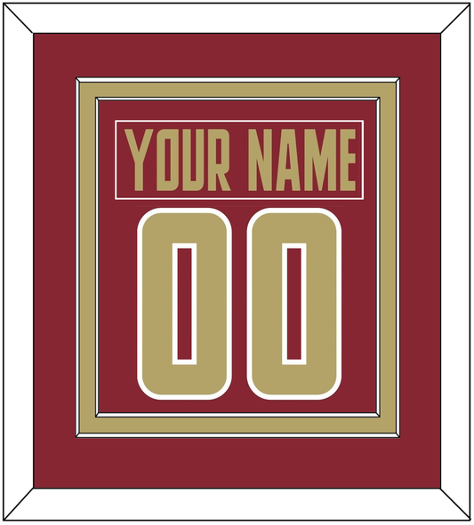 Boston College Nameplate & Number (Back) Combined - Road Maroon (2011-2015) - Signature Tier 2