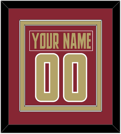 Boston College Nameplate & Number (Back) Combined - Road Maroon (2011-2015) - Signature Tier 2
