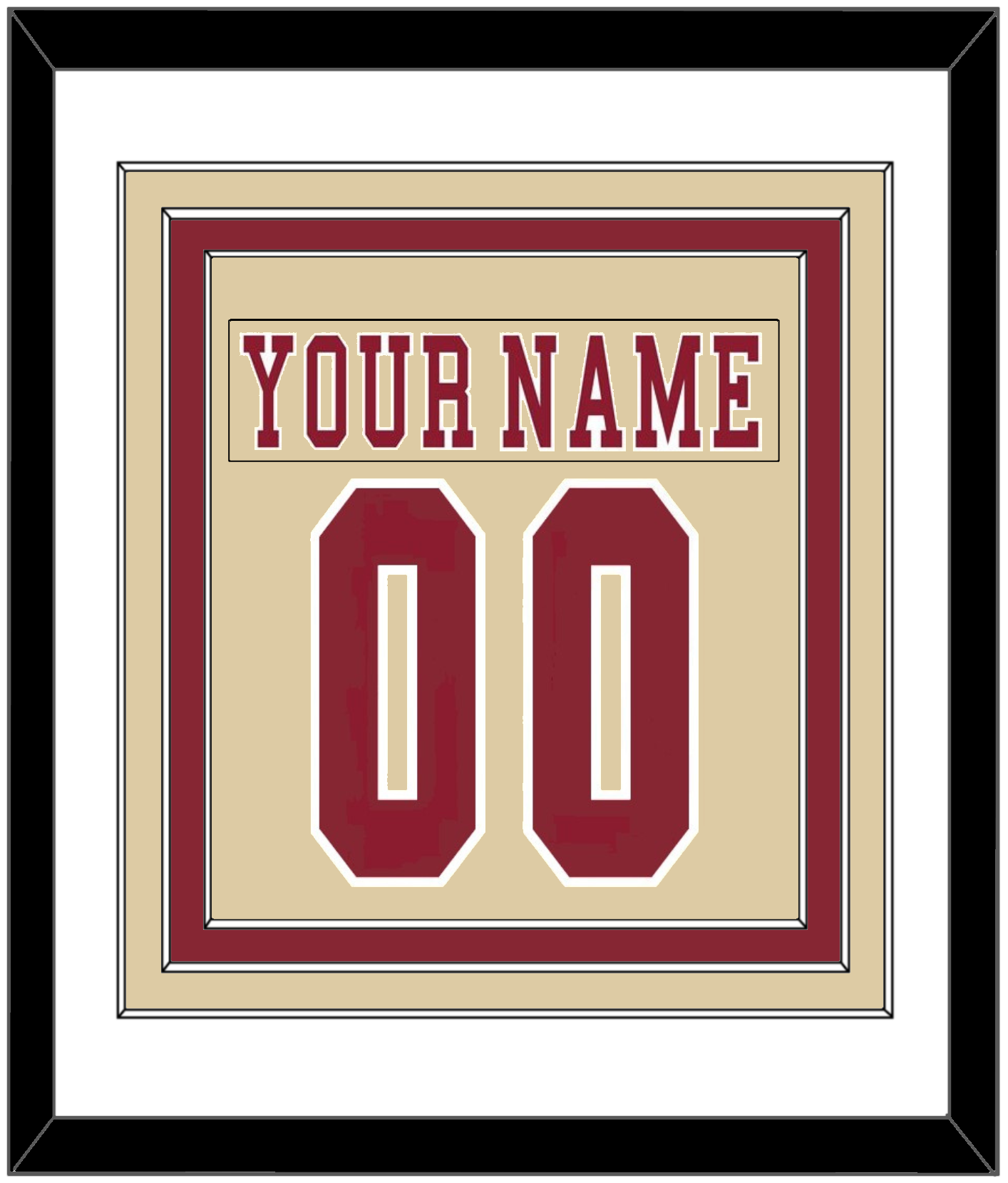 Boston College Nameplate & Number (Back) Combined - Alternate Gold - Premier Tier 1