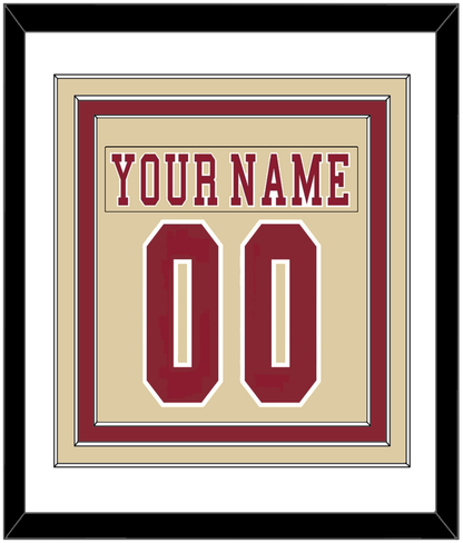 Boston College Nameplate & Number (Back) Combined - Alternate Gold - Premier Tier 1