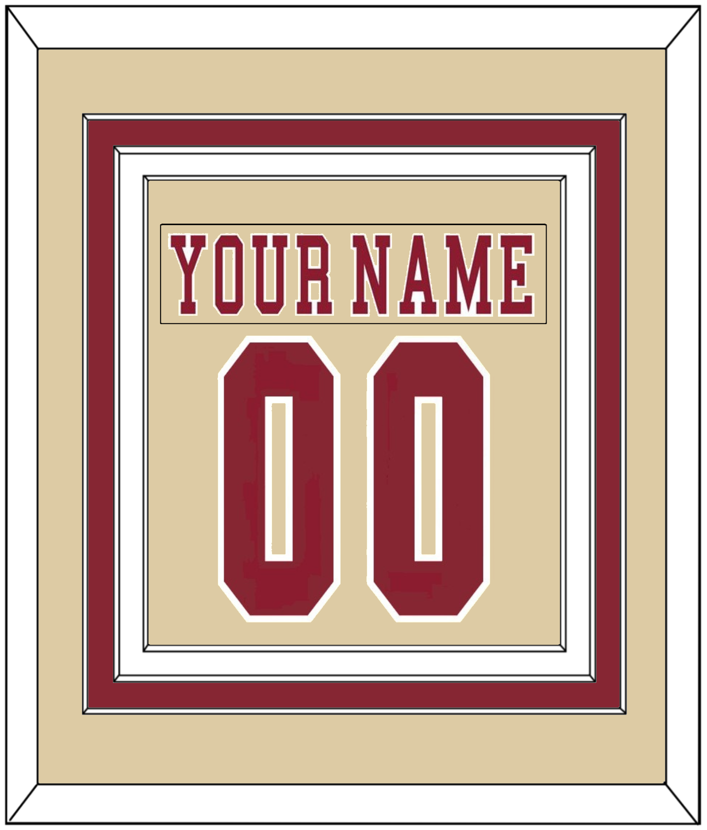 Boston College Nameplate & Number (Back) Combined - Alternate Gold - Premier Tier 2
