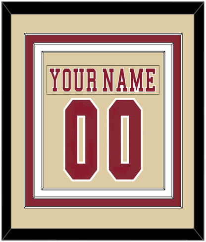 Boston College Nameplate & Number (Back) Combined - Alternate Gold - Premier Tier 2