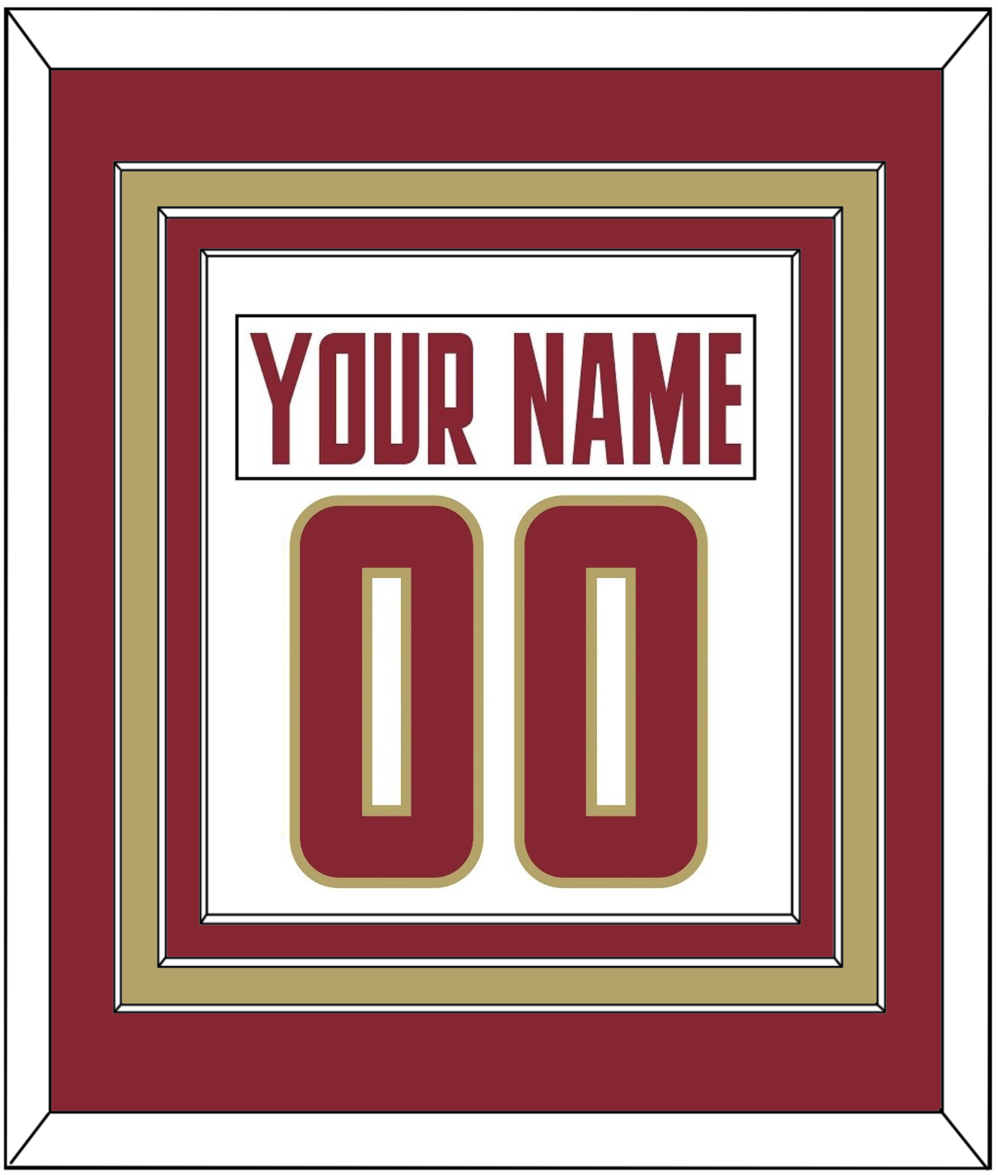 Boston College Nameplate & Number (Back) Combined - Home White (2011-2015) - Premier Tier 2