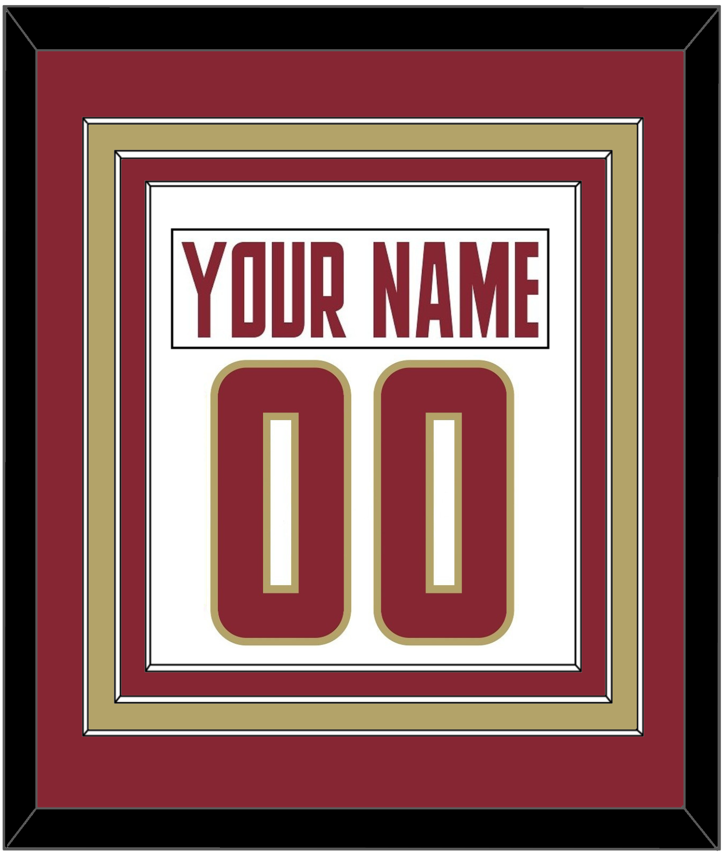 Boston College Nameplate & Number (Back) Combined - Home White (2011-2015) - Premier Tier 2