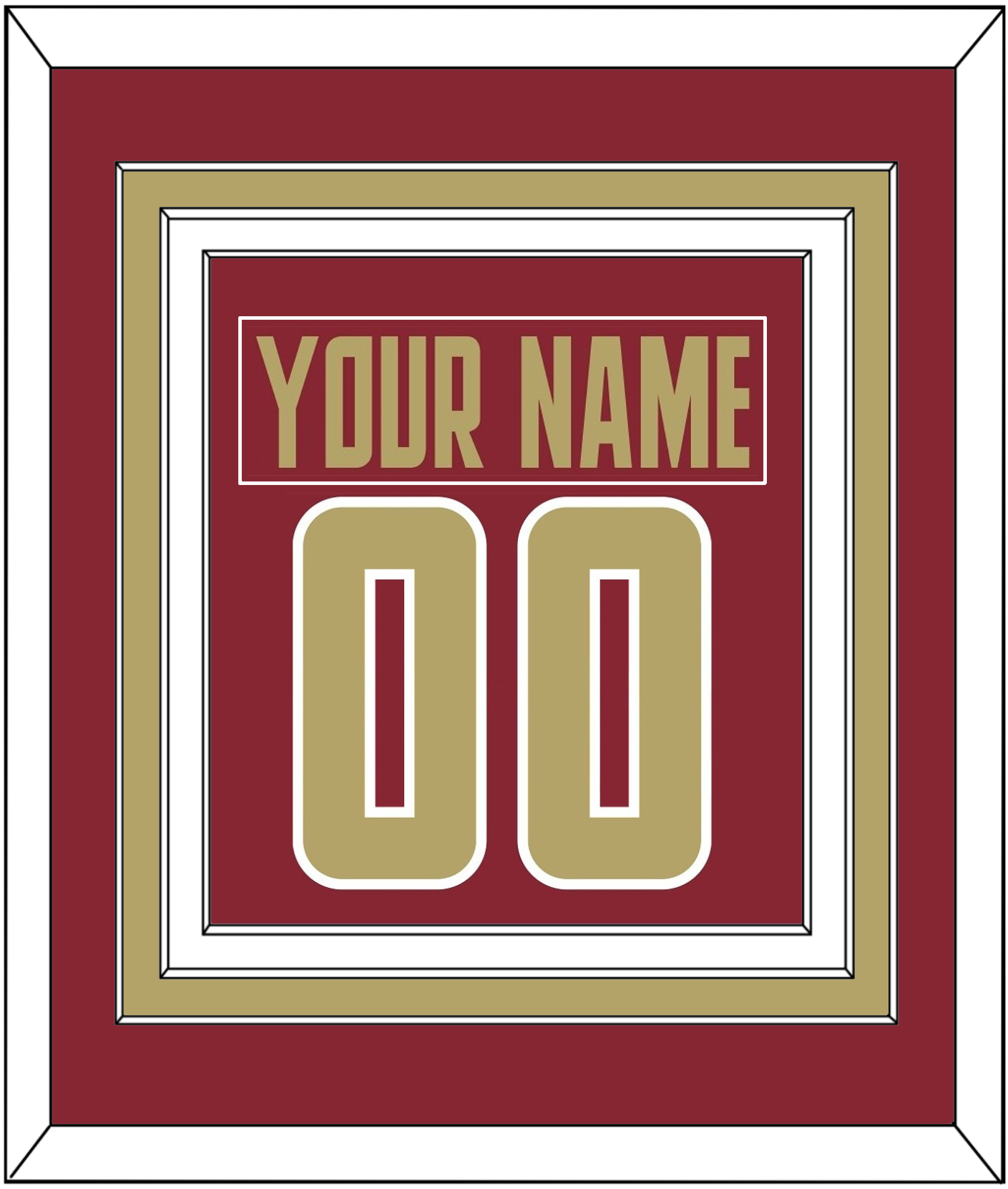 Boston College Nameplate & Number (Back) Combined - Road Maroon (2011-2015) - Premier Tier 2