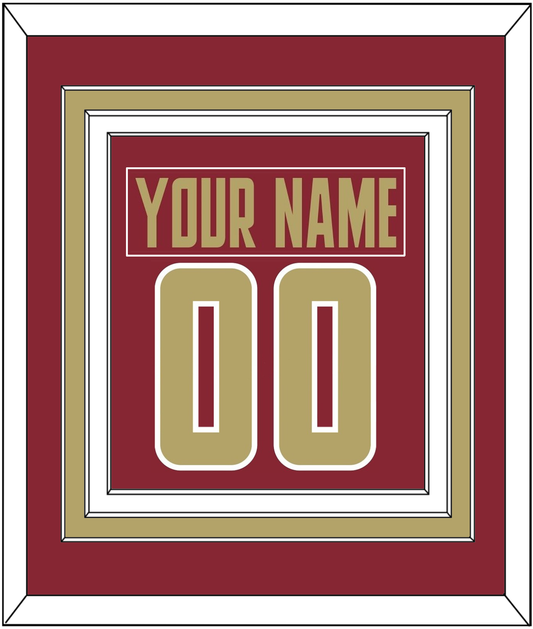 Boston College Nameplate & Number (Back) Combined - Road Maroon (2011-2015) - Premier Tier 2
