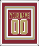 Boston College Nameplate & Number (Back) Combined - Road Maroon (2011-2015) - Triple Mat 2