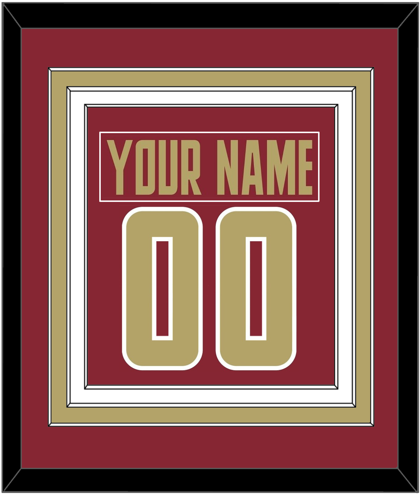Boston College Nameplate & Number (Back) Combined - Road Maroon (2011-2015) - Premier Tier 2