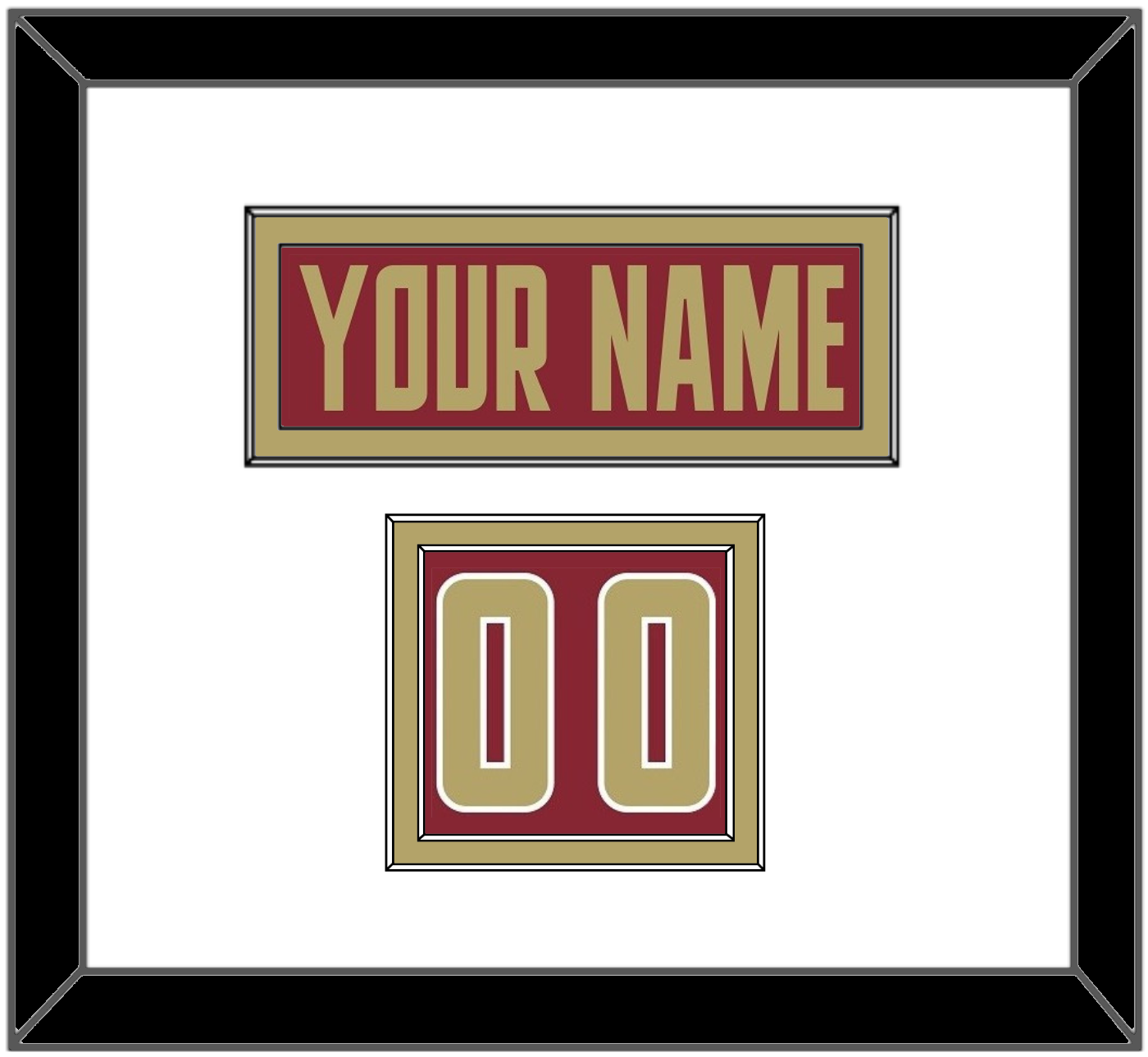 Boston College Nameplate & Number (Shoulder) - Road Maroon (2011-2015) - Signature Tier 1