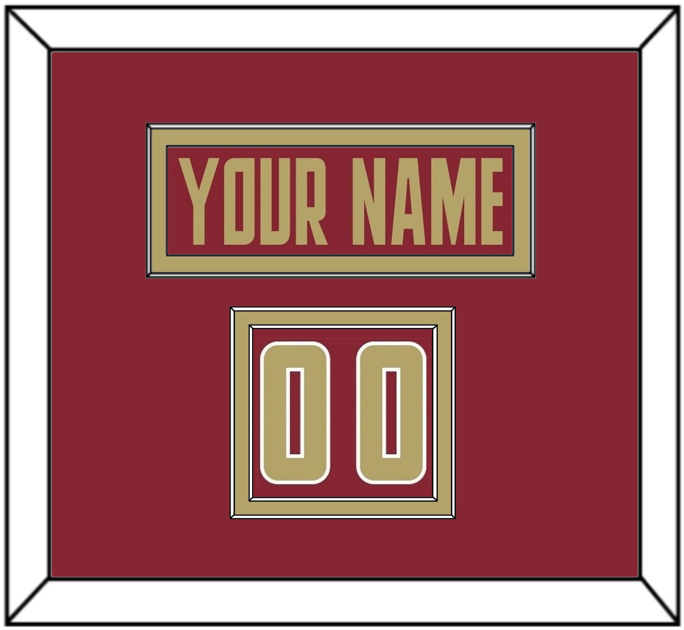 Boston College Nameplate & Number (Shoulder) - Road Maroon (2011-2015) - Signature Tier 2