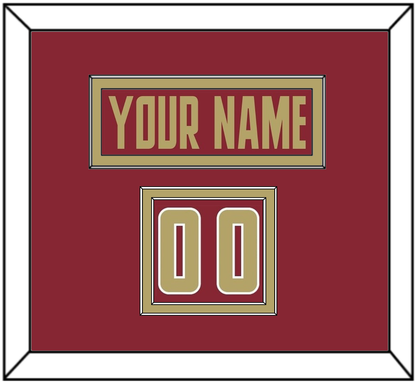 Boston College Nameplate & Number (Shoulder) - Road Maroon (2011-2015) - Signature Tier 2