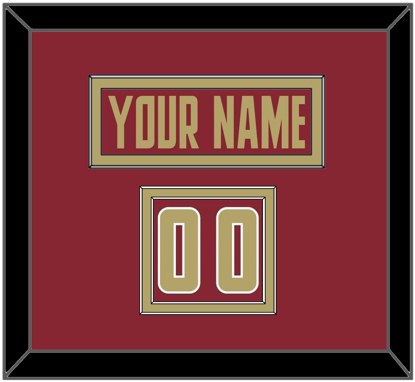 Boston College Nameplate & Number (Shoulder) - Road Maroon (2011-2015) - Signature Tier 2