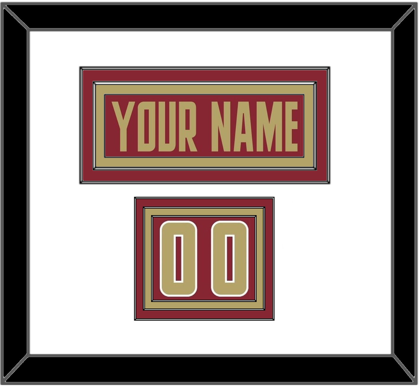 Boston College Nameplate & Number (Shoulder) - Road Maroon (2011-2015) - Premier Tier 1