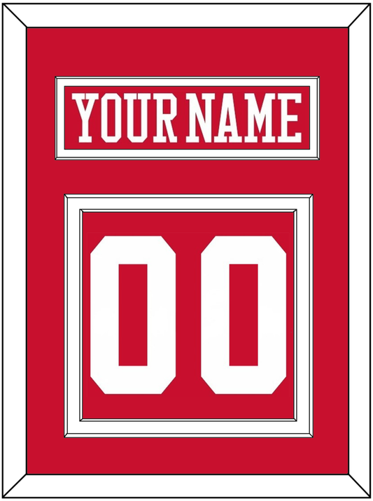 Boston Hockey Nameplate & Number (Back) - Road Red - Signature Tier 1