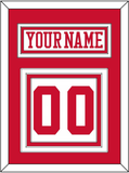Boston Hockey Nameplate & Number (Back) - Home White - Triple Mat 1