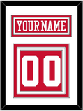 Boston Hockey Nameplate & Number (Back) - Road Red - Triple Mat 1
