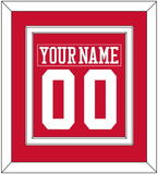 Boston Nameplate & Number (Back) Combined - Road Red - Double Mat 1
