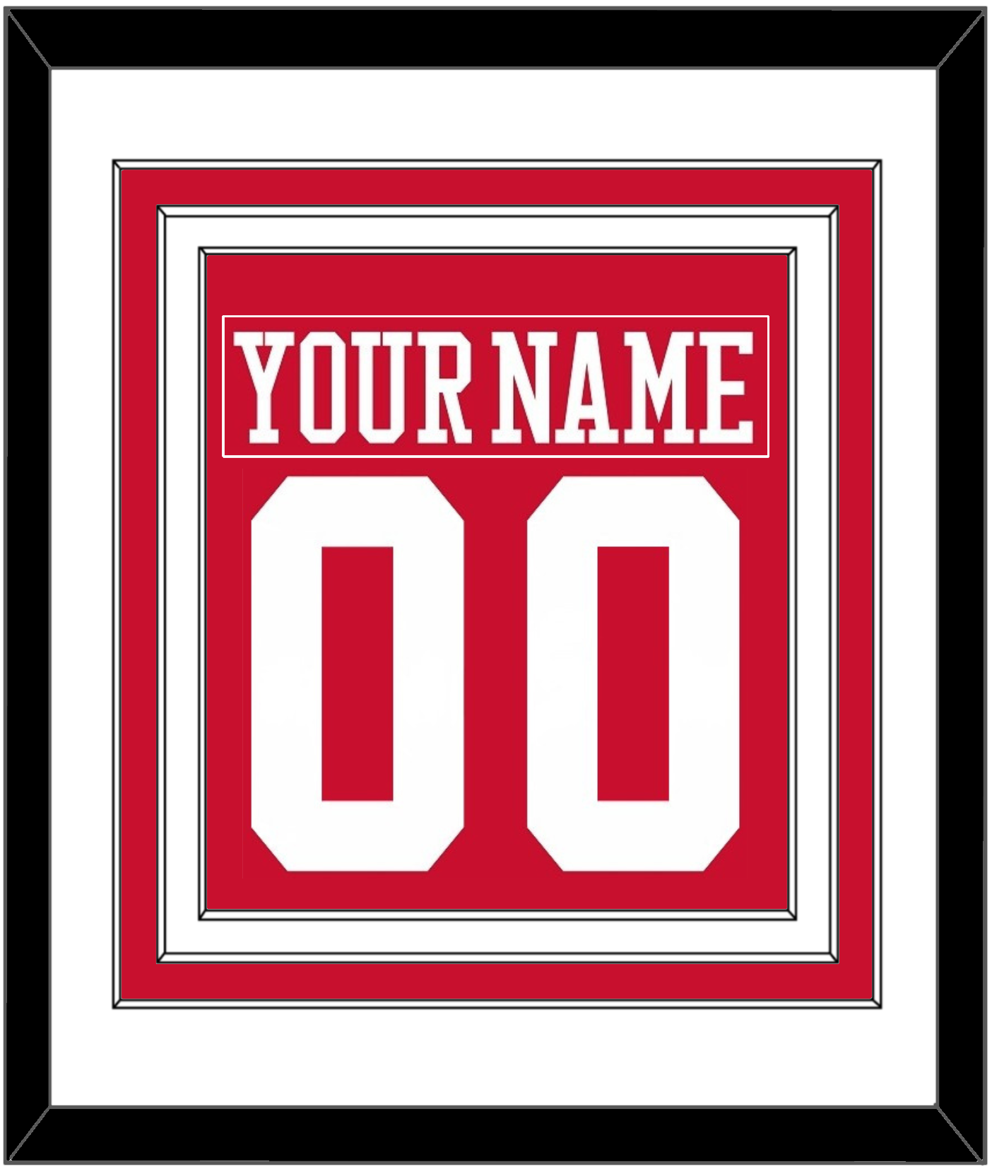 Boston Nameplate & Number (Back) Combined - Road Red - Premier Tier 1