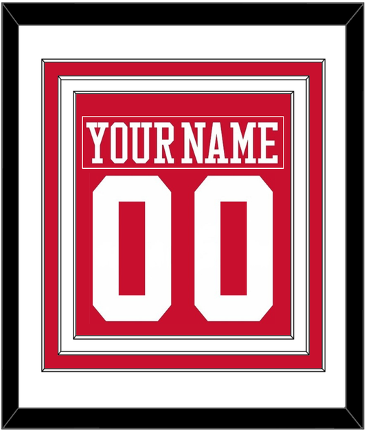 Boston Nameplate & Number (Back) Combined - Road Red - Premier Tier 1