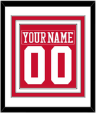 Boston Nameplate & Number (Back) Combined - Road Red - Triple Mat 1