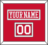 Boston Nameplate & Number (Shoulder) - Road Red - Double Mat 1