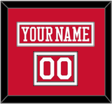 Boston Nameplate & Number (Shoulder) - Road Red - Double Mat 1