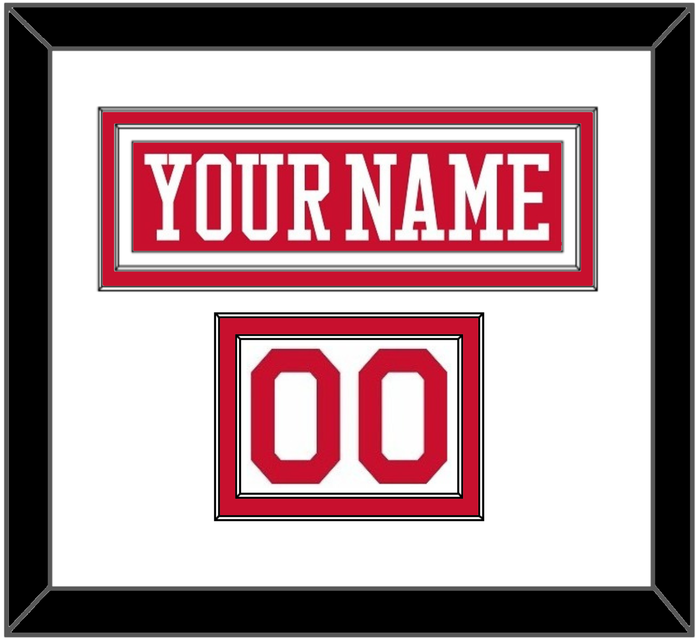 Boston Nameplate & Number (Shoulder) - Alternate Road Red - Signature Tier 1