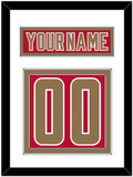 Denver Nameplate & Number (Back) - Road Crimson - Double Mat 1