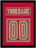 Denver Nameplate & Number (Back) - Road Crimson - Double Mat 2