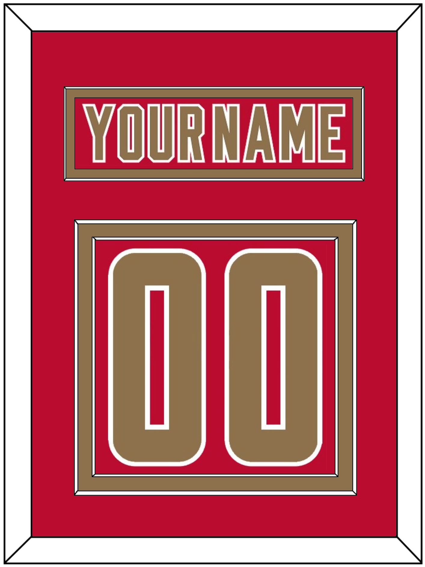 Denver Nameplate & Number (Back) - Road Crimson - Signature Tier 2