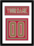 Denver Nameplate & Number (Back) - Road Crimson - Triple Mat 1