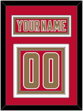 Denver Nameplate & Number (Back) - Road Crimson - Triple Mat 2