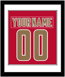 Denver Nameplate & Number (Back) Combined - Road Crimson - Single Mat 1