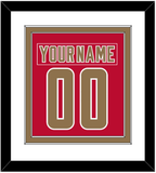 Denver Nameplate & Number (Back) Combined - Road Crimson - Double Mat 1