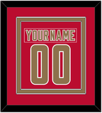 Denver Nameplate & Number (Back) Combined - Road Crimson - Double Mat 2