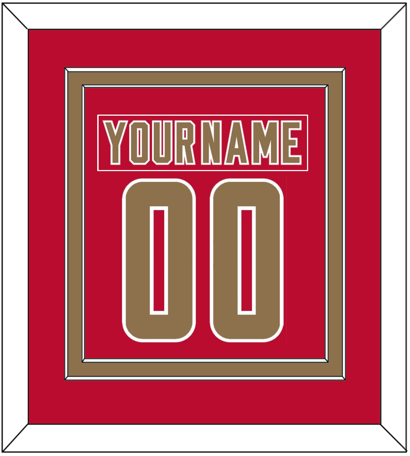 Denver Nameplate & Number (Back) Combined - Road Crimson - Signature Tier 2