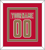 Denver Nameplate & Number (Back) Combined - Road Crimson - Double Mat 2