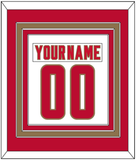 Denver Nameplate & Number (Back) Combined - Home White - Triple Mat 2