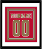 Denver Nameplate & Number (Back) Combined - Road Crimson - Triple Mat 1