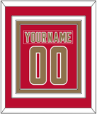 Denver Nameplate & Number (Back) Combined - Road Crimson - Triple Mat 2