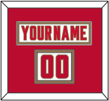 Denver Nameplate & Number (Shoulder) - Home White - Double Mat 3