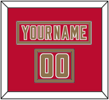 Denver Nameplate & Number (Shoulder) - Road Crimson - Double Mat 2