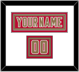 Denver Nameplate & Number (Shoulder) - Road Crimson - Triple Mat 1