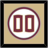 Florida State Baseball Number - Home White - Double Mat 4