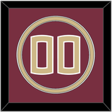 Florida State Baseball Number - Alternate Garnet (2016-2018) - Double Mat 2
